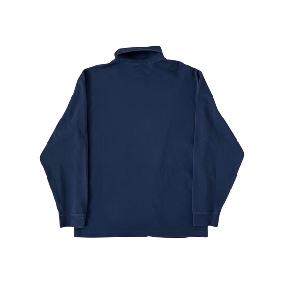 LL Bean Men's Long Sleeve Turtleneck Shirt Size M Blue Traditional Fit Cotton - Picture 2 of 6